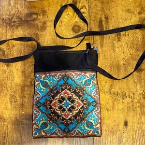 Janine King Designs Small Bohemian Crossbody Bag with Intricate Pattern